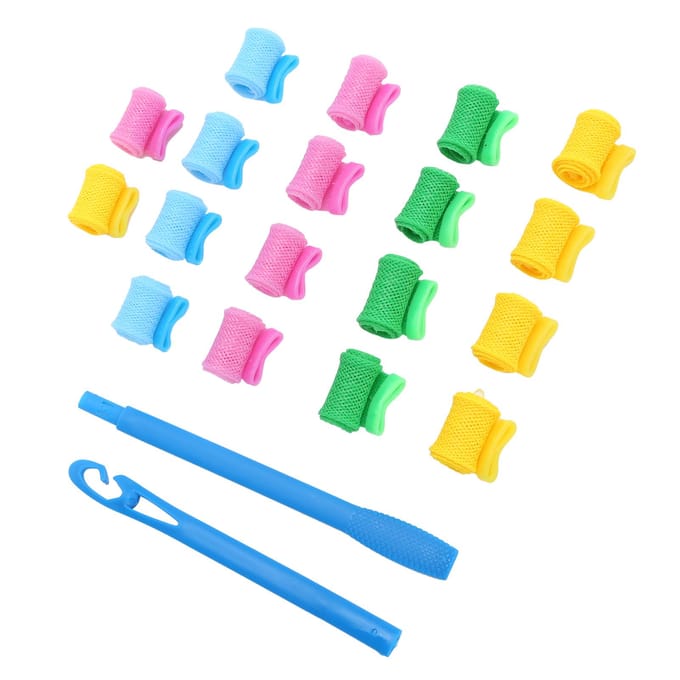 Professionele DIY Haarkrullers Rollers Spiraalkrullen met Haak Handvat Haarkapsel Gereedschap Set multi