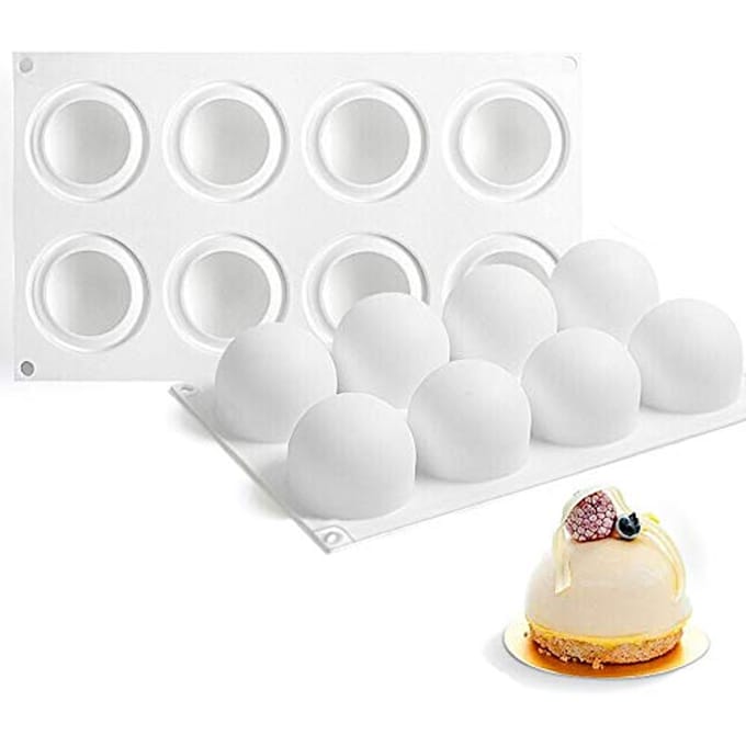 3D bolvormige siliconen mal, mousse cake bakvorm, bakcake siliconen mal white