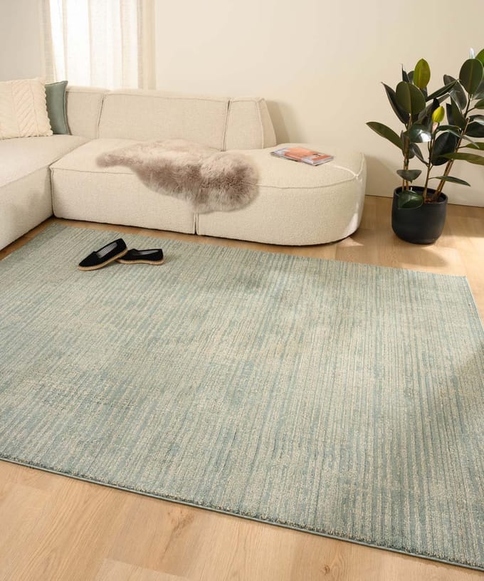 Vloerkleed strepen - Fancy Lines mintgroen 120x170