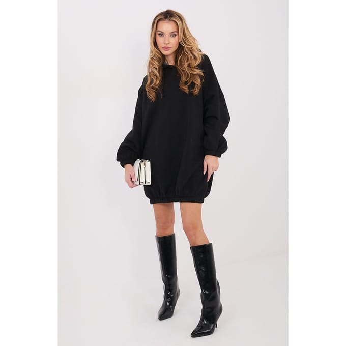 Cozy Motion Hoodie Dress - Black / One Size
