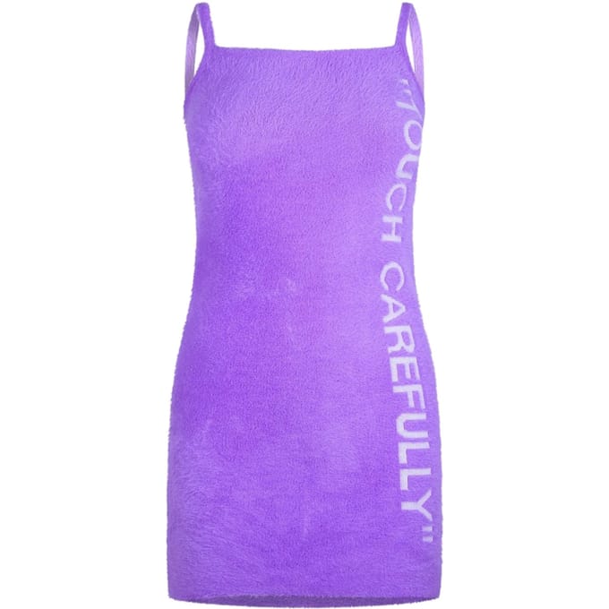 Off White Damesjurkje met zachte, pluizige textuur (Violet/Wit)