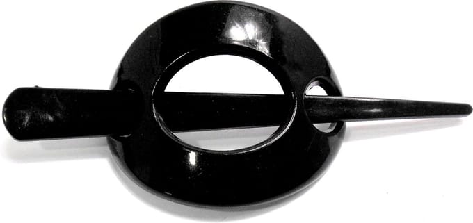 Knot haarklem met pin zwart