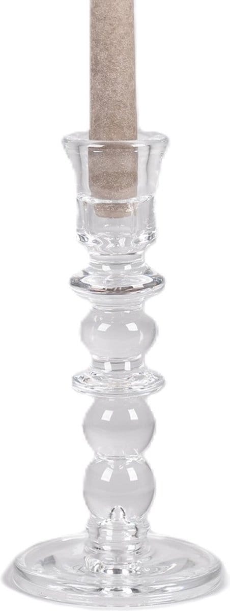 Rasteli - Kaarsenhouder - glas - transparant - D10,8 x H23,2 cm