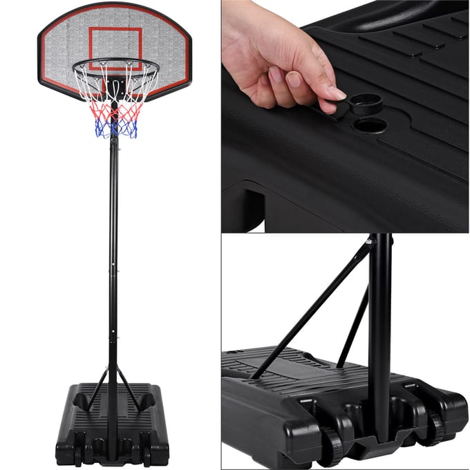 Basketbalring met Verstelbare Mand 257- 305cm Wielen