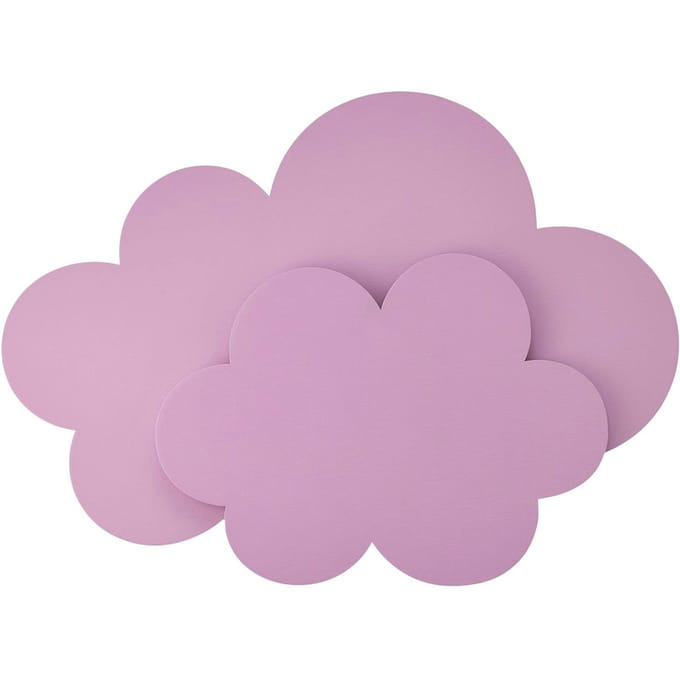 Elobra LED wandlamp Wölkchen met stekker, roze, hout, dimbaar