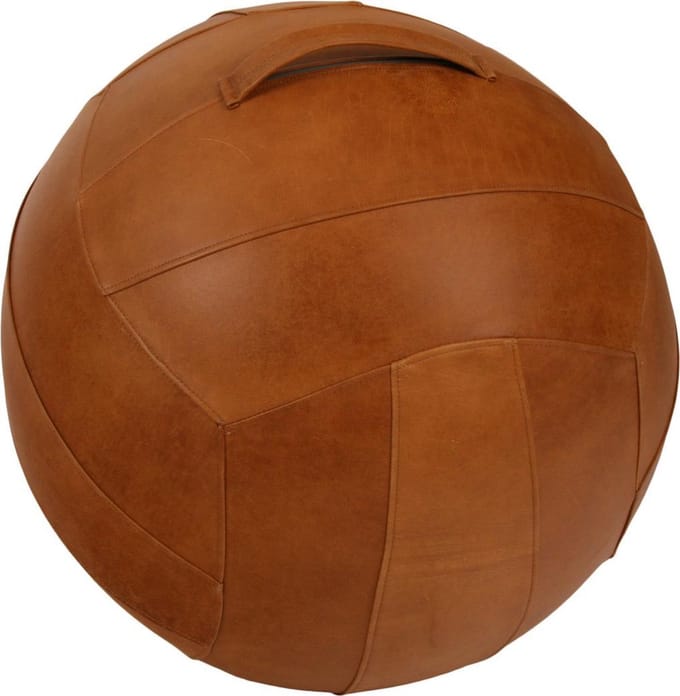 Wesjon Zitbal - echt leer - Stelvio Bruin - 65 cm - handvervaardigd - vintage leer