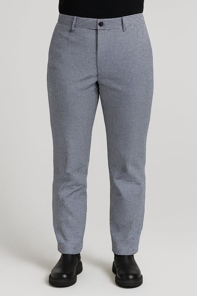 De Berkel Koksbroek – Blauw/Wit Ruit – Maat 48