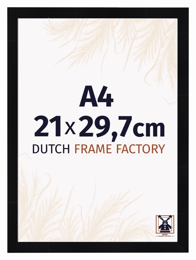 Fotolijst A4 21x29,7 cm - MDF - Zwart Hoogglans - Praag