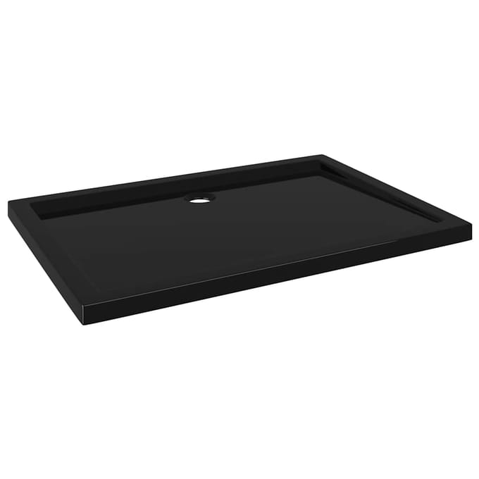 vidaXL - Douchebak - rechthoekig - 80x110 - cm - ABS - zwart