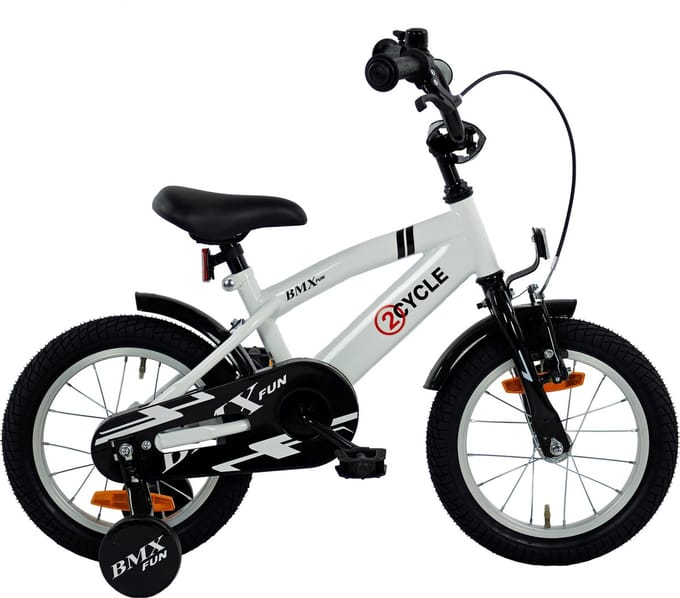 2Cycle BMX-Fun kinderfiets 14 inch (3 tot 5 jaar) voor jongens wit