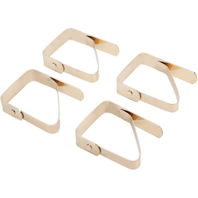 4 stuks roestvrijstalen tafelkleedhoezenklemmen, antislip tafelkleedhouderklemmen 5*4cm M beige