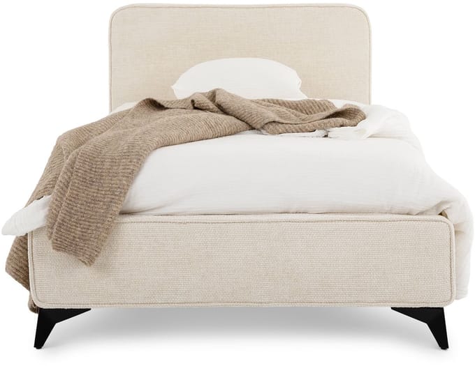 Gevulde bed VIRETTA 90x200 cm met lattenbodem - Wit