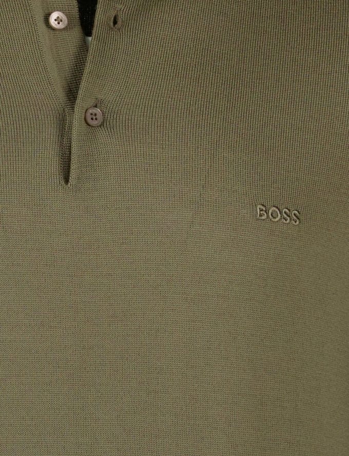 Boss black groen normale fit scheerwol