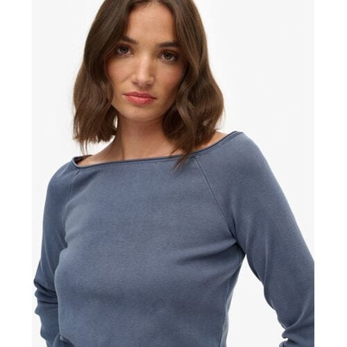 T-shirt met off-shoulder lange mouwen voor dames Superdry Bardot