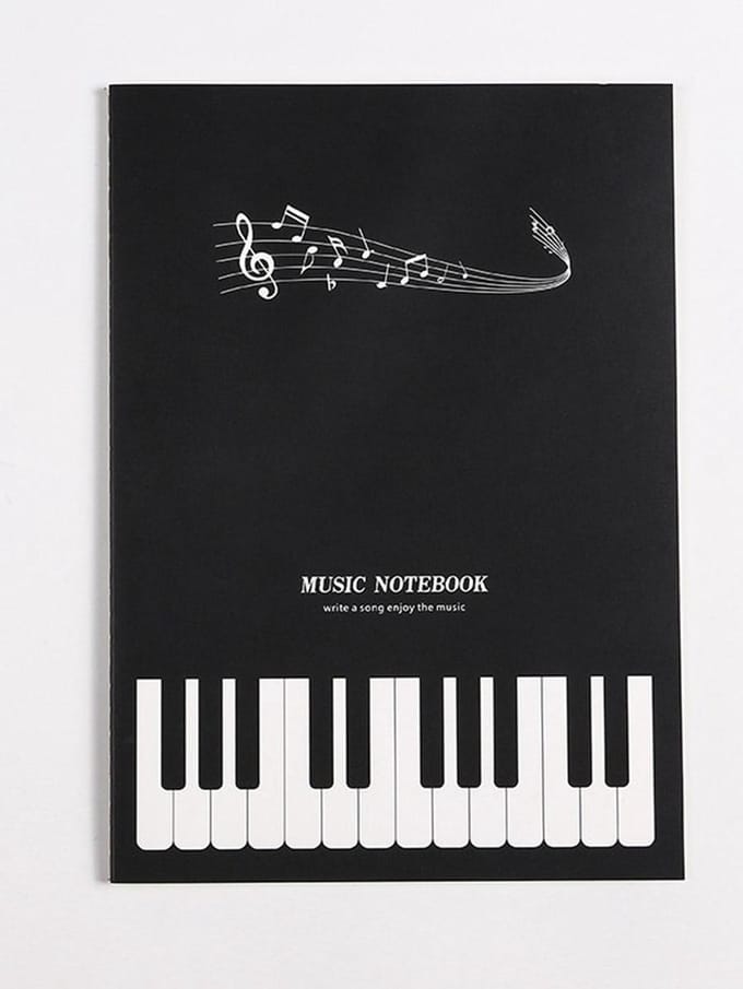 Muziek noten notitieboek 25x18 cm