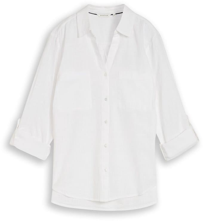 Tom Tailor - Blouse met borstzakjes - Maat 36 - White