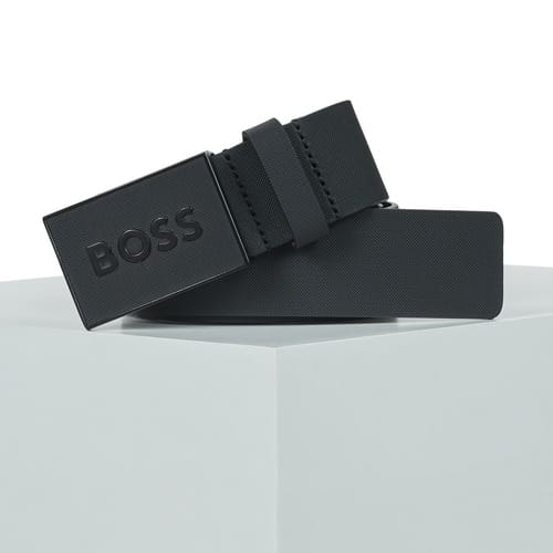 BOSS leren heren riem - zwart