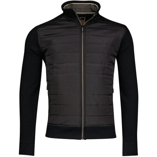 Baileys Vest Sweat Cardigan Zip High-Low Structure Interlock Front Quilted Navy / male