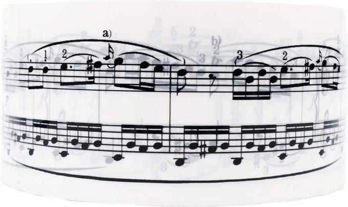 Verpakkingstape muziekblaken wit