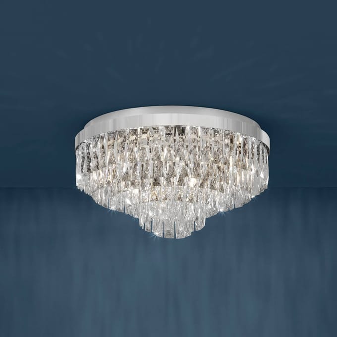 Stars of Light plafondlamp Valparaiso, chroom Ø 58 cm metaal