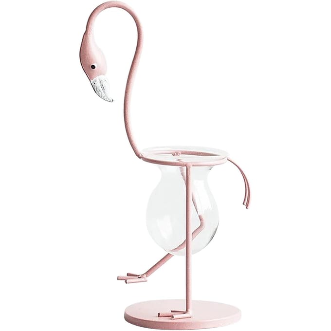 Flamingo Hydroponic Vaas Glazen Bloemstuk Container Thuis Bureaublad Decoratie white