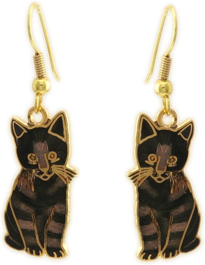 Behave Oorbellen hangers poes bruin