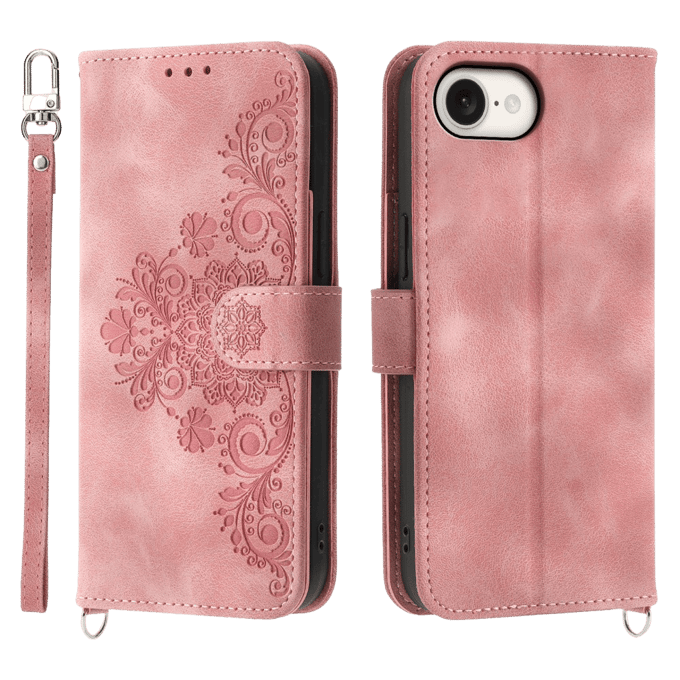 Comfycase Apple iPhone 16e/17e Zacht Boek Hoesje met Gravure Roze