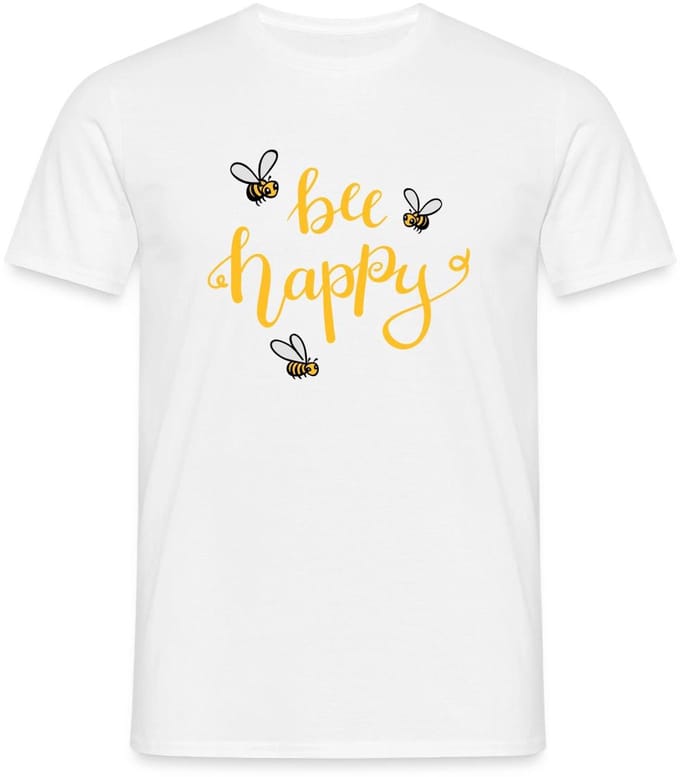 Bee Happy Gelukkige Bijen T-Shirt Heren