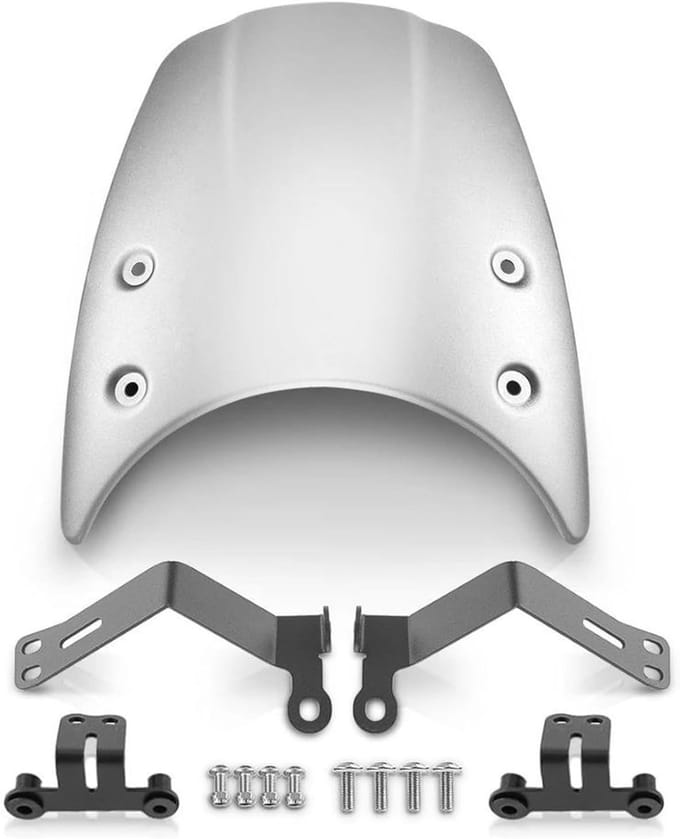 Motorfiets Windscherm - Winddeflector Kuip - Verbeterde Windbescherming - Standaard Ontwerp - 620 g - Zilver