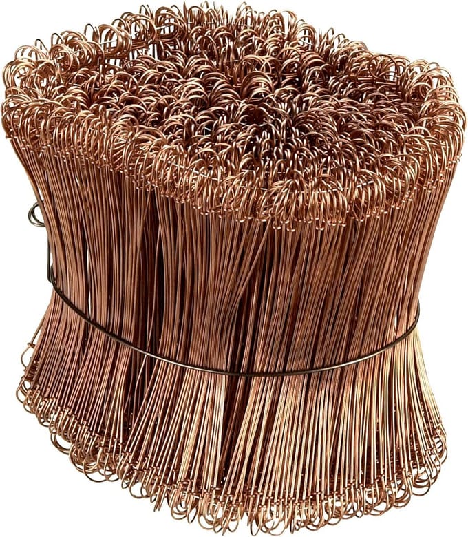 Draadzaksluitingen Ø1,0 x 140 mm - set van 1000 stuks - stevig ijzerdraad met koperlegering voor binding en afscheiding