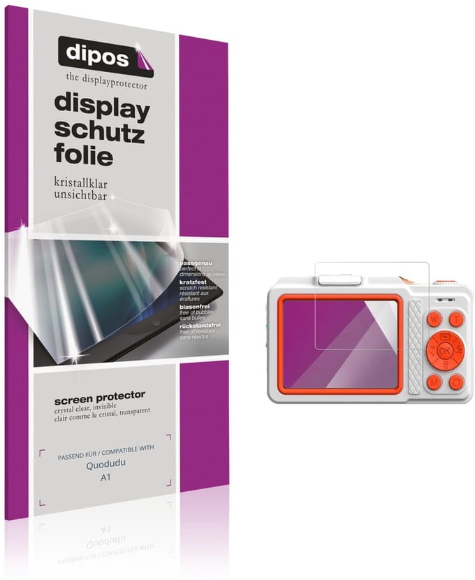 dipos – 4x Beschermfolie geschikt voor Quodudu A1 | Krasbestendige & heldere Screenprotector Ultra-Thin