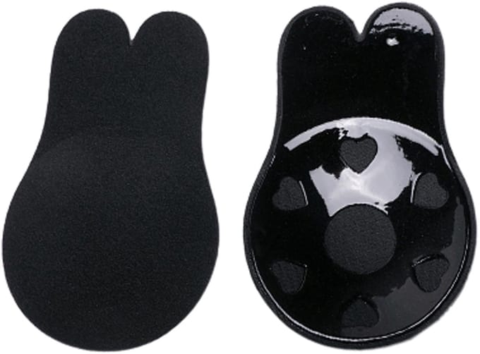 ATTREZZO® Plak BH Push UP - Zelfklevende BH - Cup D - Zwart - Strapless BH