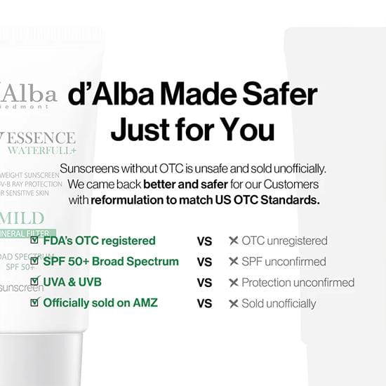 d'Alba Vegan Waterfull MILD Zonnebrandcrème 35ml/50ml (4 Opties) 35ml * 2Pcs