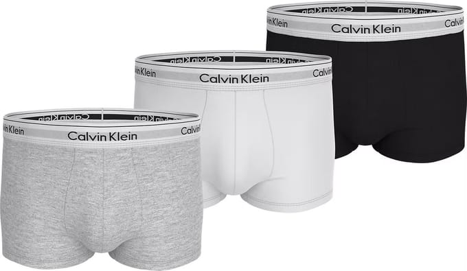 Calvin Klein Trunks (3-pack) - heren boxers normale lengte - zwart - grijs - wit