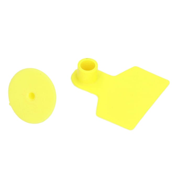 100 Sets Vee Oormerken Geel Sterk Plastic Gemakkelijk te Gebruiken Blanco Vee Oormerken voor Koe Schaap yellow