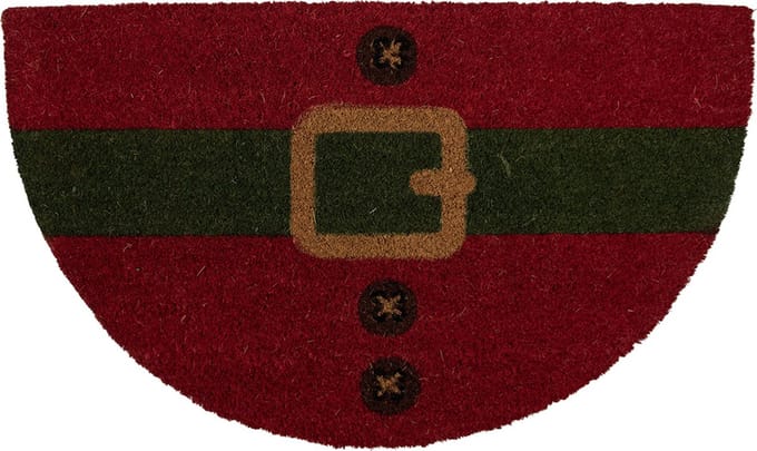 Clayre & Eef Deurmat 75x45 cm Rood Kokos Kerstman