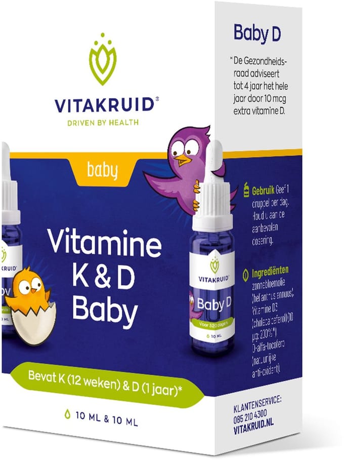 Vitakruid Baby Vitamine K & D - 2x 10 ml