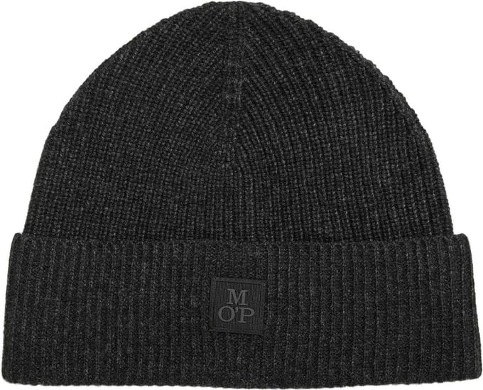 Marc O'Polo Dop Knitted Hat Dark Grey Melange Antraciet