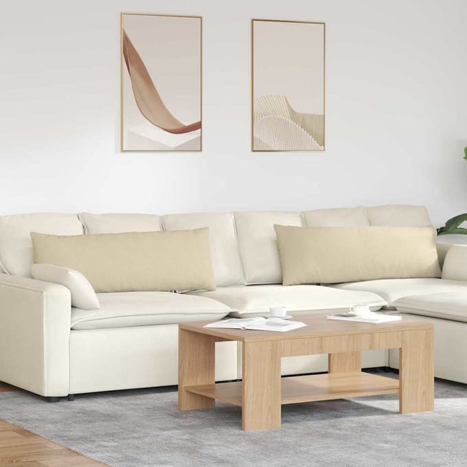 vidaXL - Zitkussens - 2 - st - Stof - Crème - 120 - x - 40 - cm