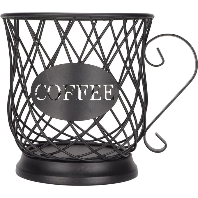 Support de rangement pour dosettes de café en fer, panier de rangement de grande capacité pour la maison et le bureau noir