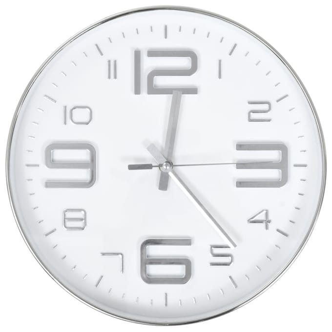 vidaXL Wandklok 30 cm zilverkleurig