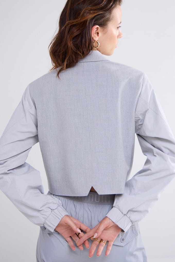 Summum Woman Blazer Short Viscose Blend Stretch Greys Größe: 44 | Blazer Outlet | Damen | Grau