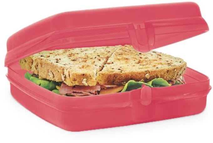 Tupperware Eco Sandwichdoos Vierkant Roze | Snackie Broodtrommel