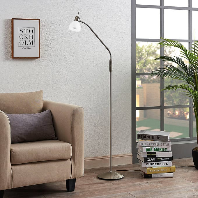 Vloerlamp Lindby Gwendolin, 160 cm, glas, E14, verstelbaar