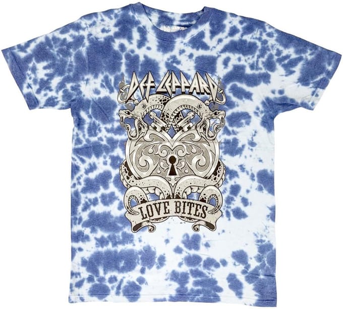 Def Leppard - Love Bites Heren T-shirt - S - Blauw