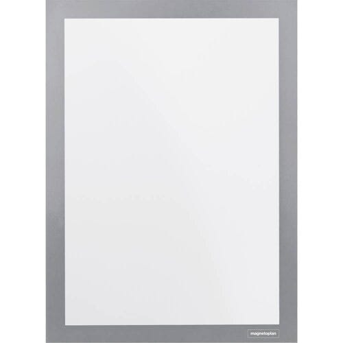 Magnetoplan-informatiekader magnetofix, A4 staand/liggend, zelfklevend, PP, grijs, 2 stuks