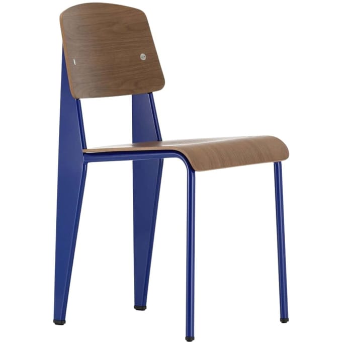 Vitra Standard - Stoel - Prouvé Bleu Marcoule - Walnoot - zwart gepigmenteerd
