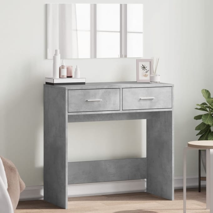 vidaXL - Kaptafel - met - spiegel - 80x39x80 - cm - betongrijs