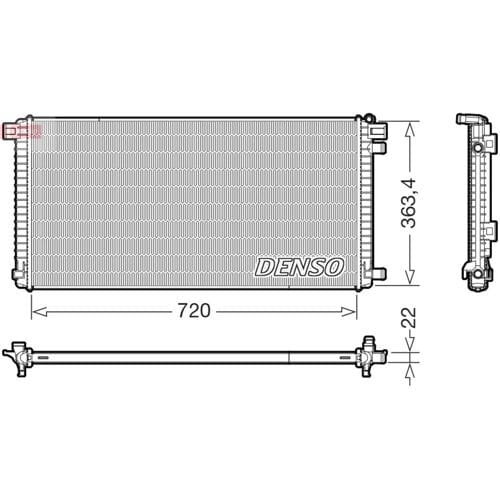 Radiator, motorkoeling DENSO DRM02051