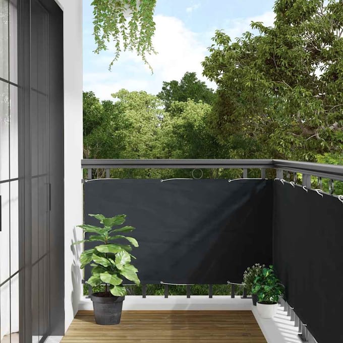 vidaXL - Balkonscherm - 75x300 - cm - oxford - stof - antraciet